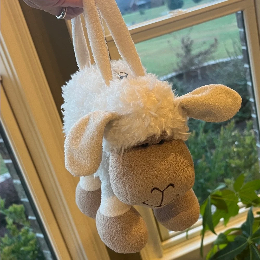 Plush Sheep Little Girl Purse Cream and Tan